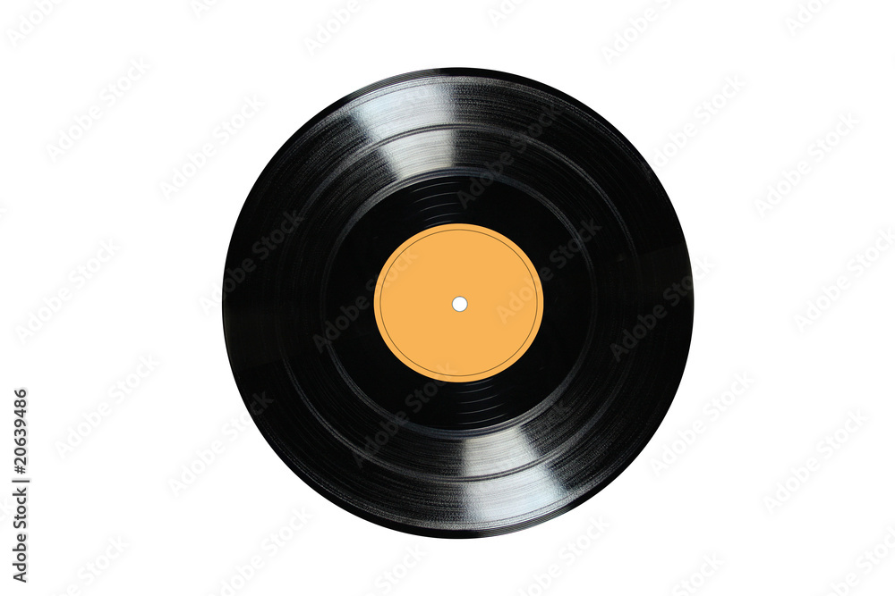 Obraz premium Vinyl 33rpm record with yellow label