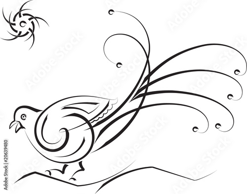 bird calligraphic