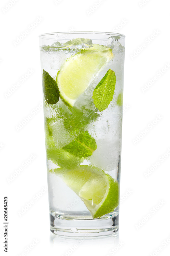 Mint, lime ice vodka