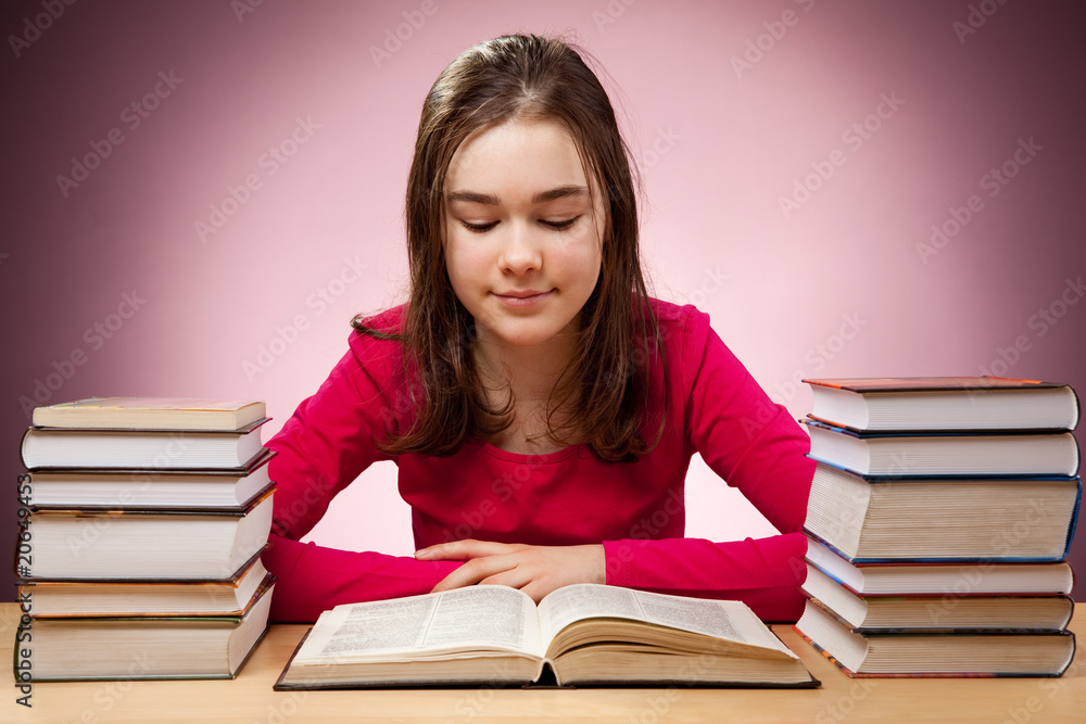 Girl learning at home Girl learning at home