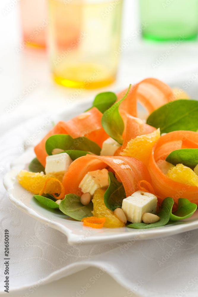 carrot salad with spinach carrot salad with spinach