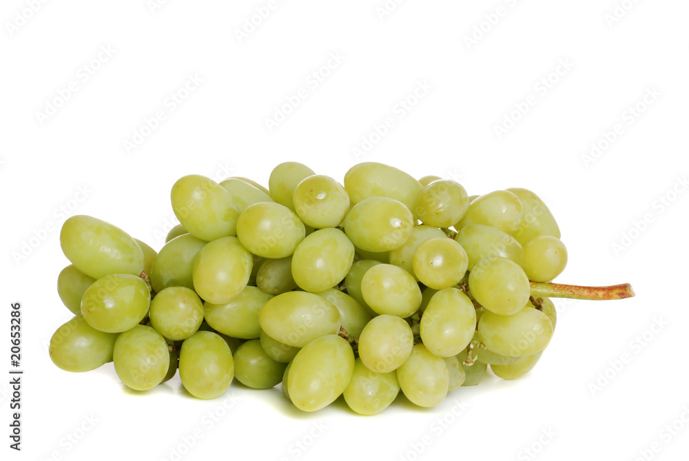 Isolated Green Grape Bunch