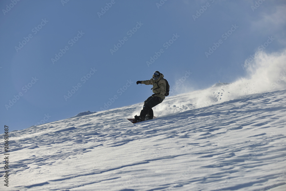 freestyle snowboarder jump and ride freestyle snowboarder jump and ride