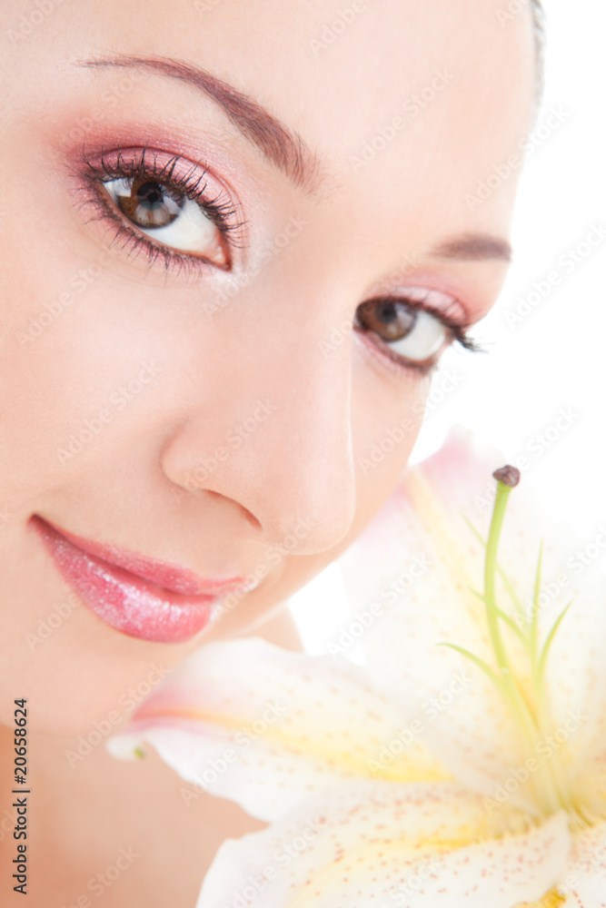 Cute woman with flower Cute woman with flower