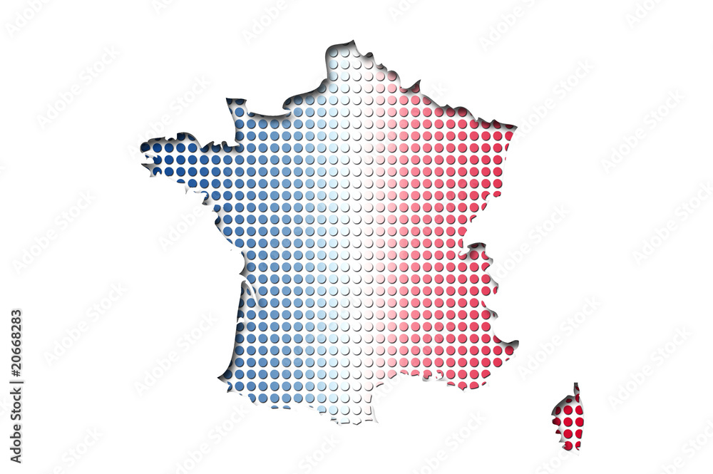 Carte de France drapeau