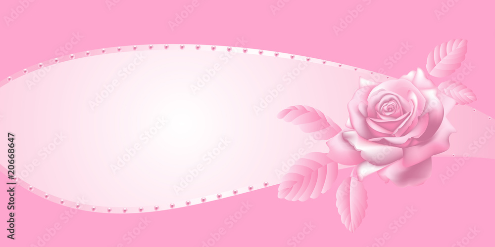 Rose and pearls. Vector illustration.