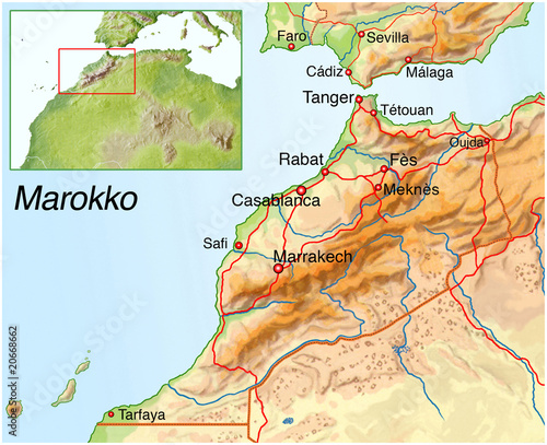 Landkarte von Marokko photo