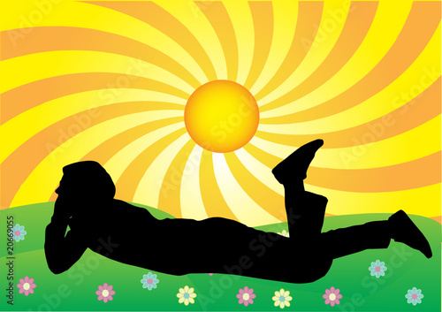 Girl resting in nature