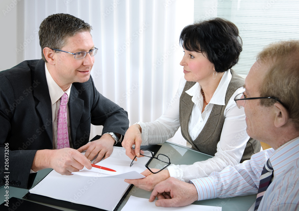 Senior couple meeting with agent Senior couple meeting with agent