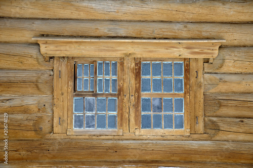 fragment of an old wooden house