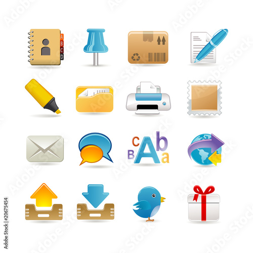 Post office icon set