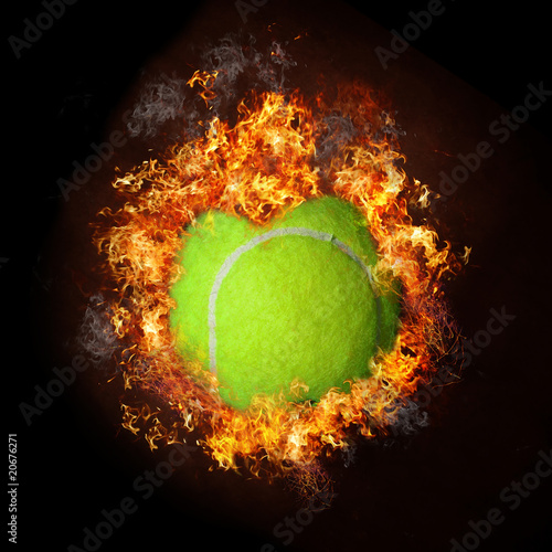 Tennis Ball in Flames