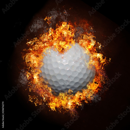 Golf Ball in Flames