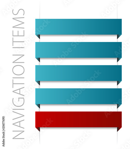 modern blue navigation items