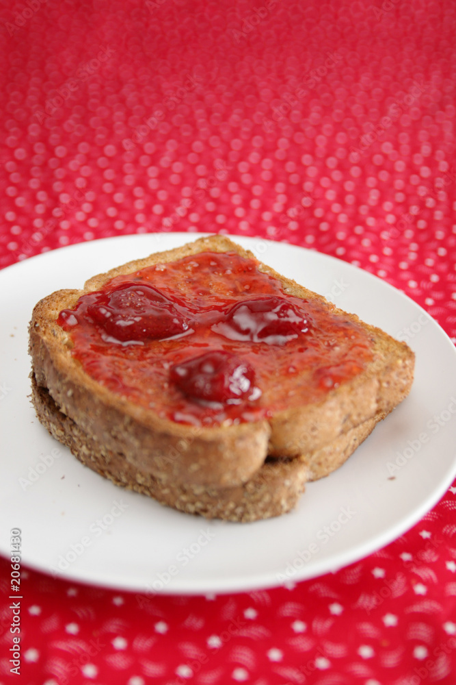 slice with strawberry jam slice with strawberry jam