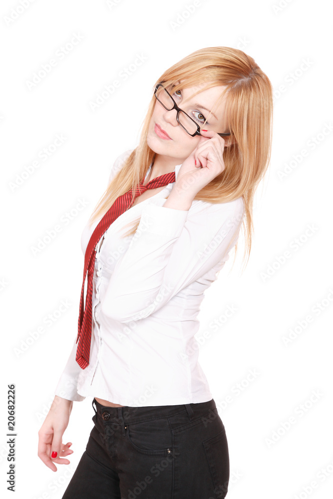 Portrait of a young attractive business woman. Portrait of a young attractive business woman.
