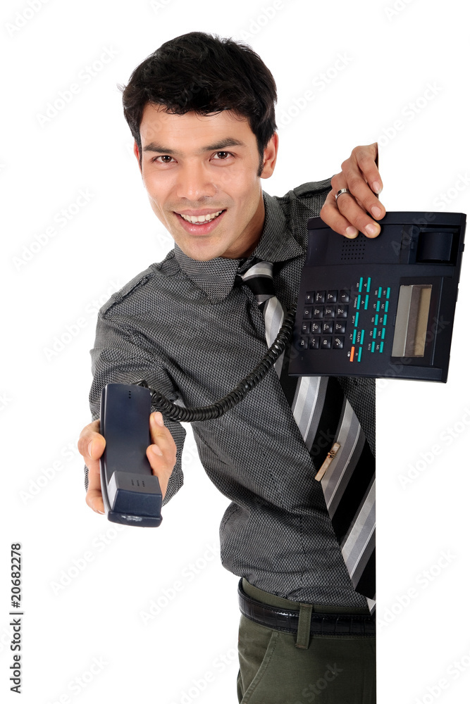 Asian businessman phone