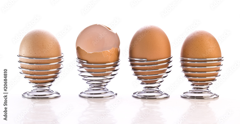 4 Eggs in cups 4 Eggs in cups