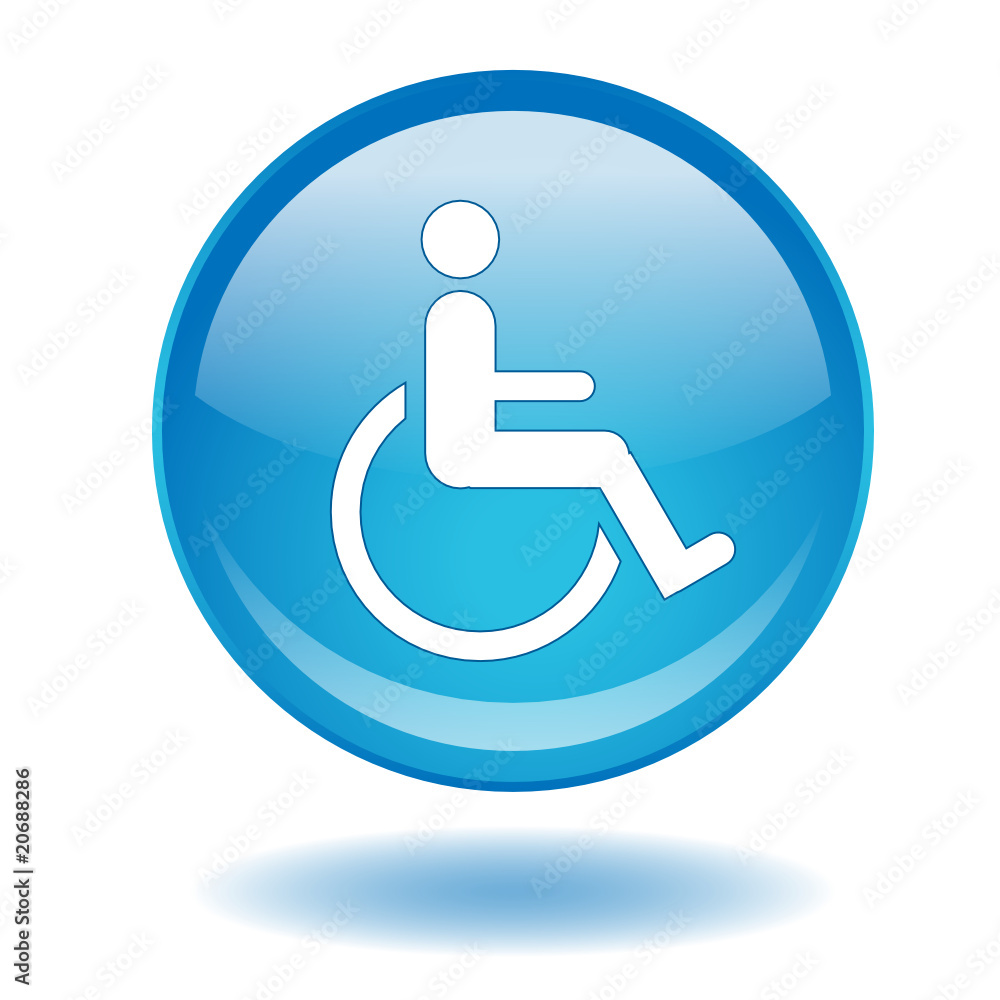 Round web button with Disability symbol (disabled access sign) Round web button with Disability symbol (disabled access sign)