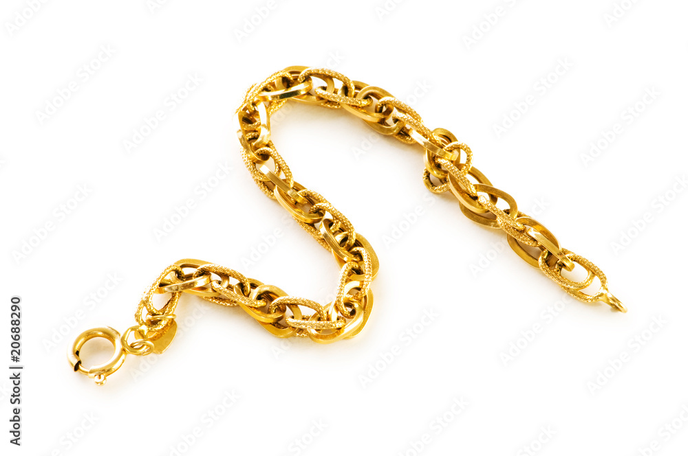 Golden chain isolated on the white background Golden chain isolated on the white background