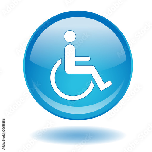 Round web button with Disability symbol (disabled access sign)