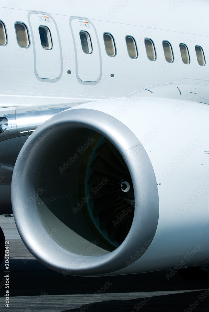 Engine and windows of airplane Engine and windows of airplane