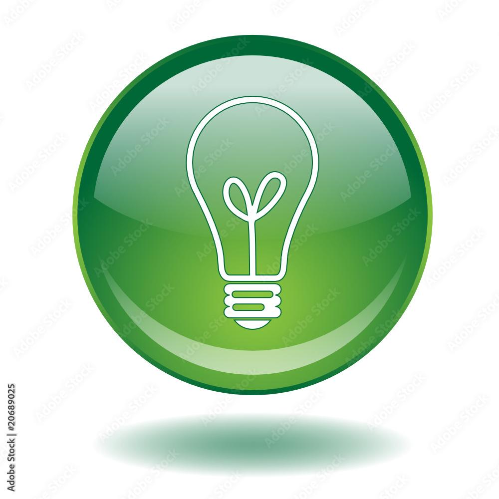 LIGHT BULB  Button (Ideas Innovation Invention Eureka Vector) Stock