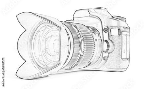 Fotografie Outline of reflex camera
