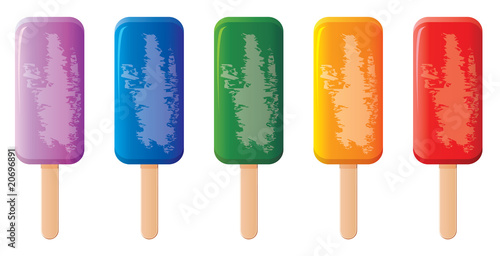 five vector colorful popsicles
