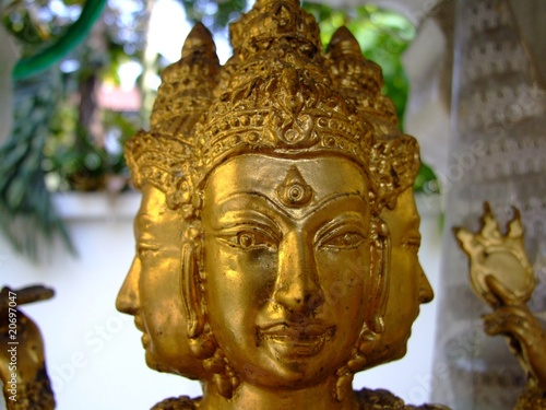 Gold Buddha heads, Bangkok, Thailand.