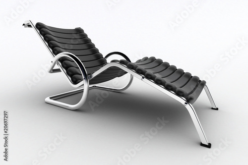 Slika na platnu Isolated chaise lounge against white background