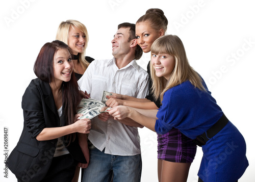 Young people with money