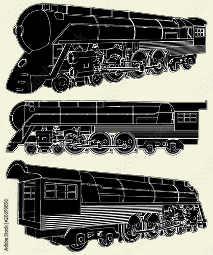 Antique Locomotive Vector 01