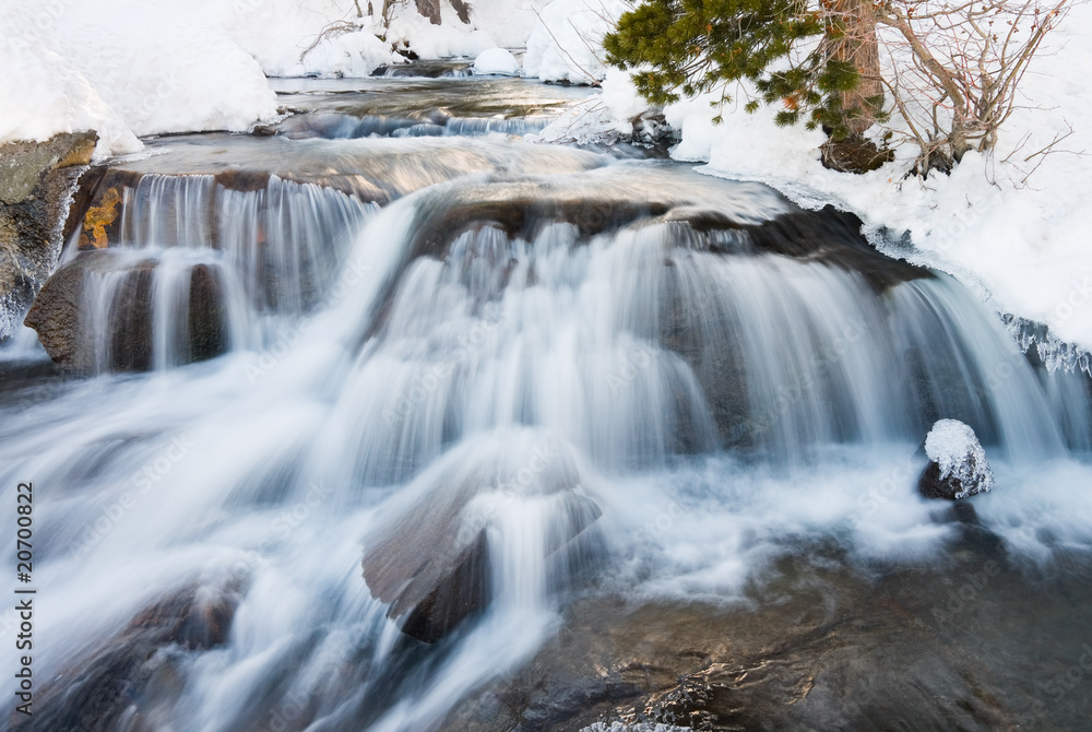 Waterfall movement on the rocks