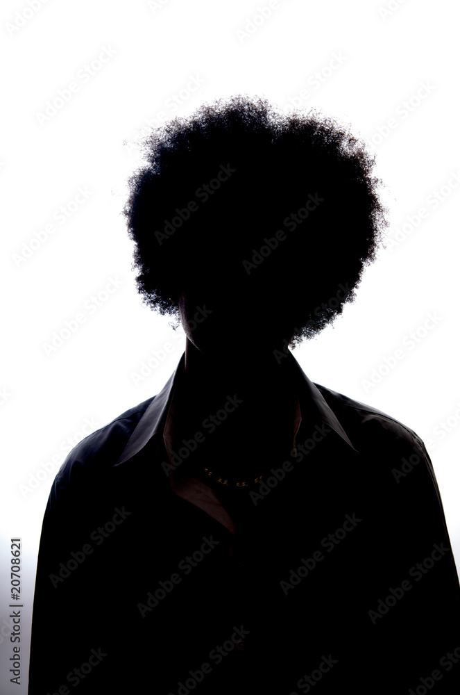 Afro hair style silhouette