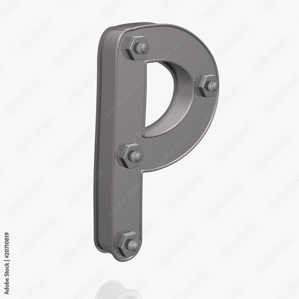 Alphabet - Metall - Buchstabe-P Alphabet - Metall - Buchstabe-P