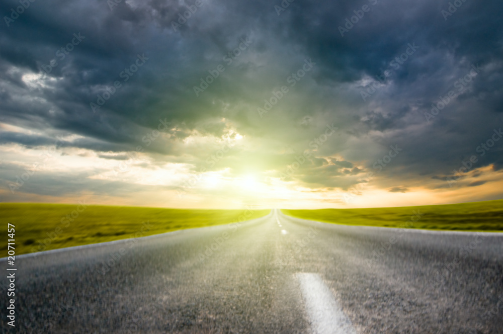 Naklejka premium road in motion