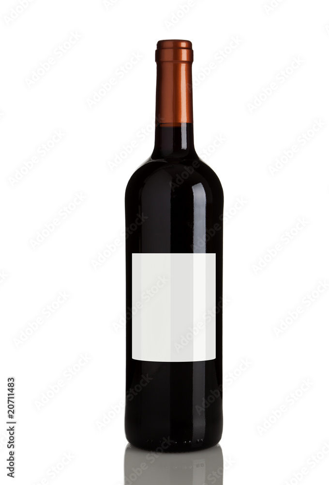 Obraz premium rotwein flasche mit leerem etikett