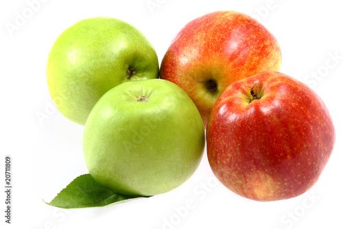 Ripe fresh red and green apple