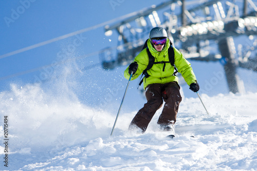 Off-piste skiing photo