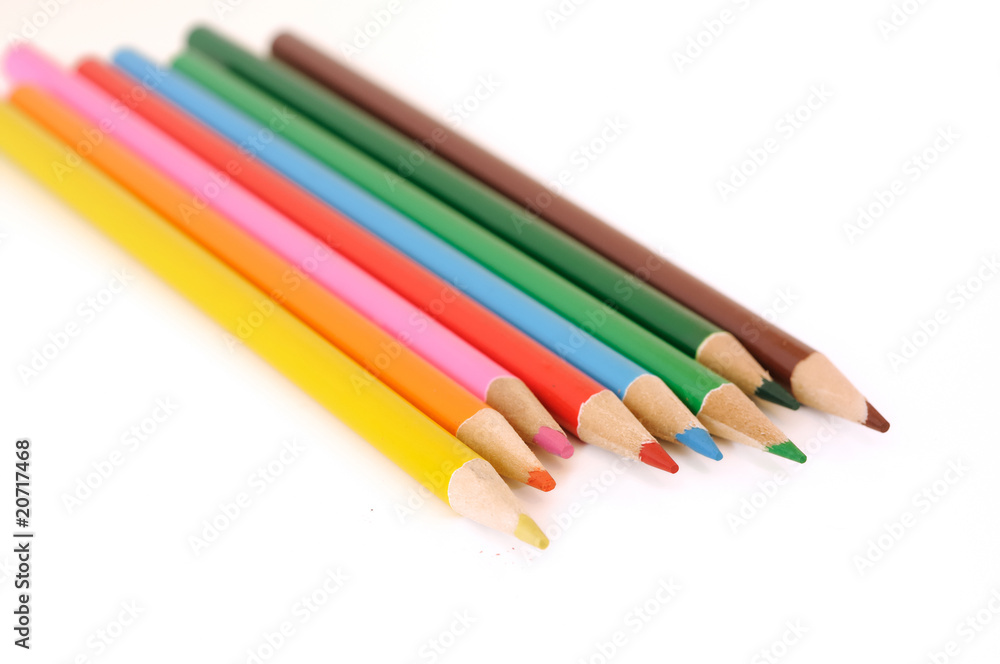 color pencils isolated on white background color pencils isolated on white background