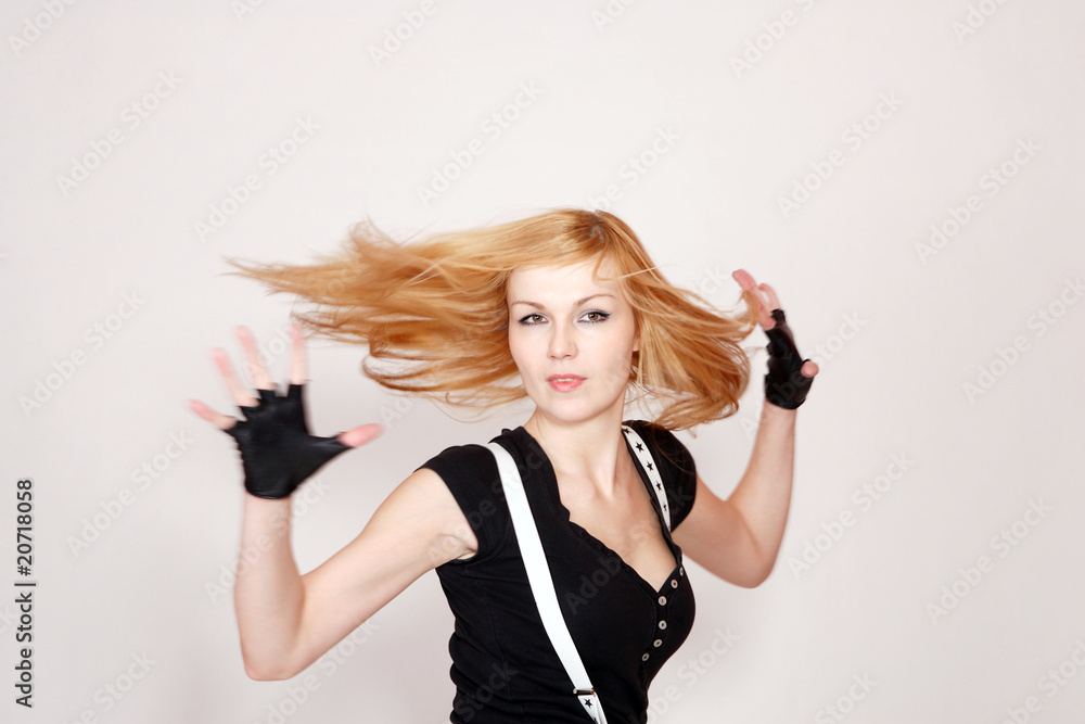 attractive young woman dancing attractive young woman dancing