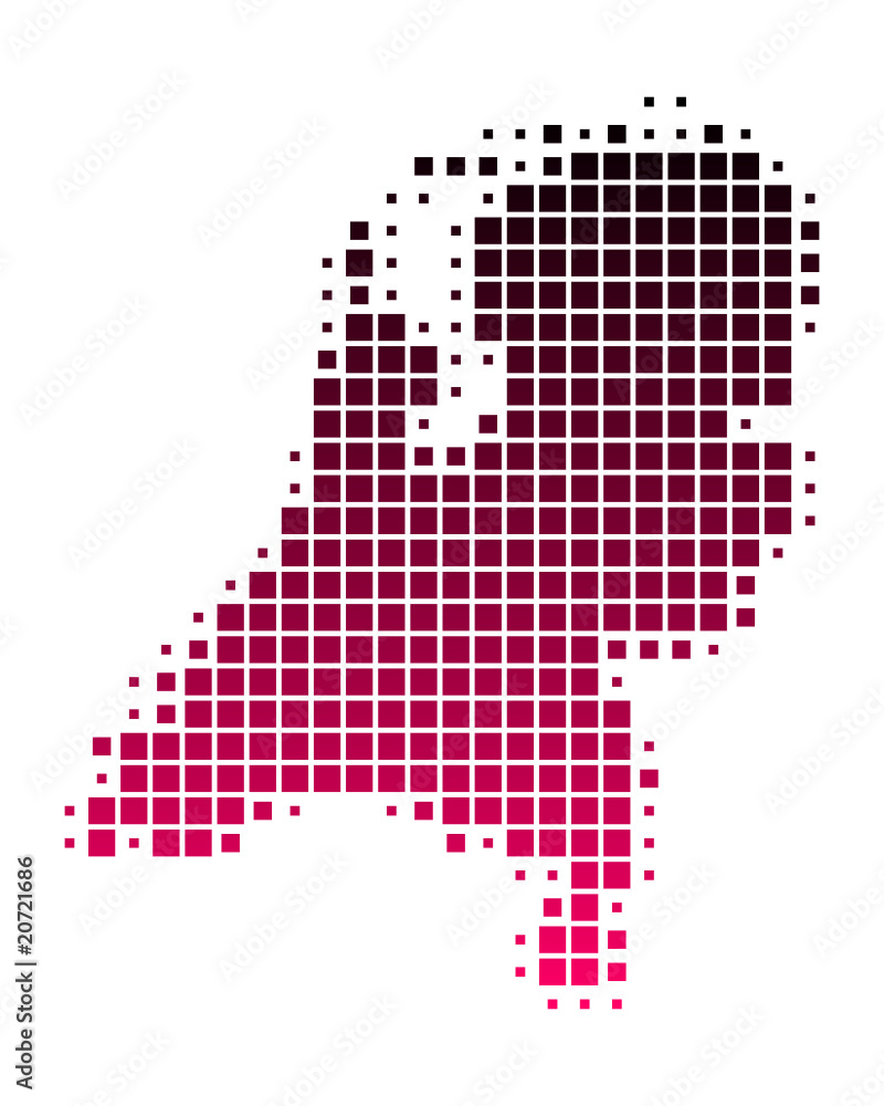 Obraz premium Karte der Niederlande
