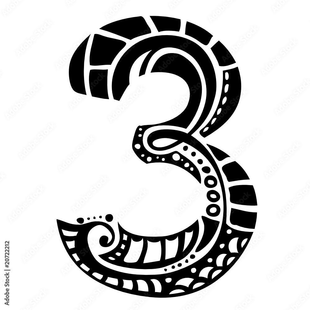 number ornament - 3 - number ornament - 3 -