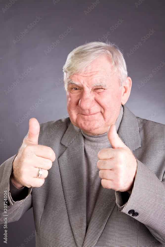 Portrait joyful elderly men Portrait joyful elderly men