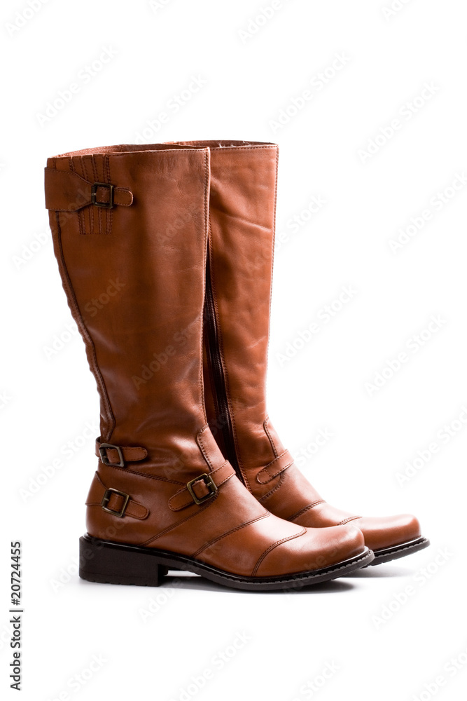 pair of brown boots