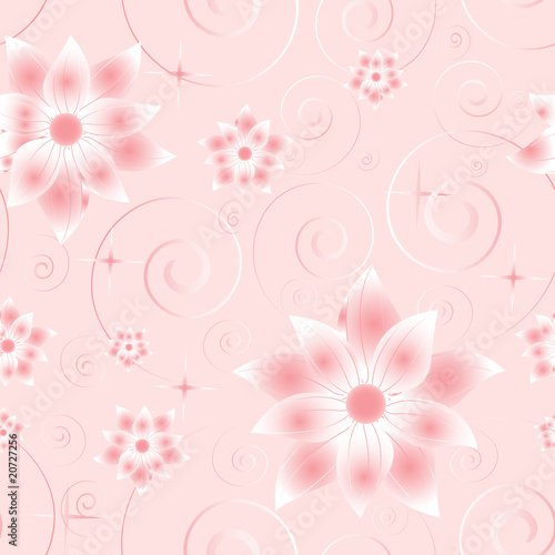 Elegant seamless pattern with a pink flowers