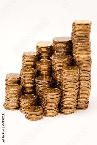 High stack of coins