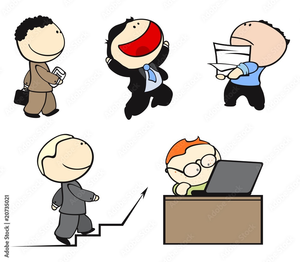 Set of office workers in different situations #2