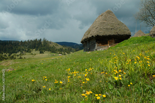 Old farmer's wooden house in Transylvania, Romania